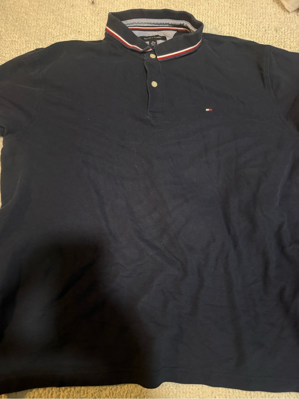 Tommy Hilfiger Navy Polo with Red & White Trim